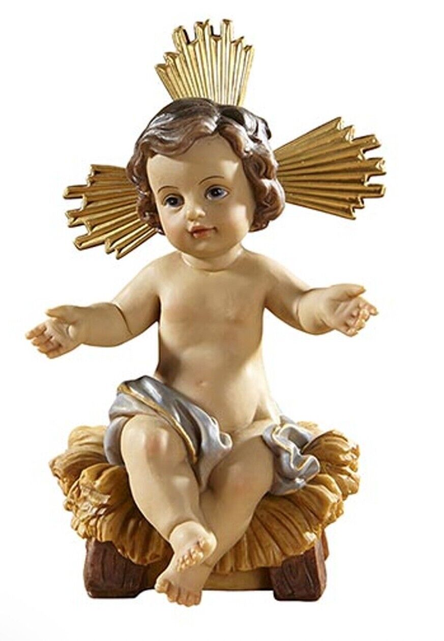 Sitting Infant Jesus in the manger 7"  Statue, New #AB-228