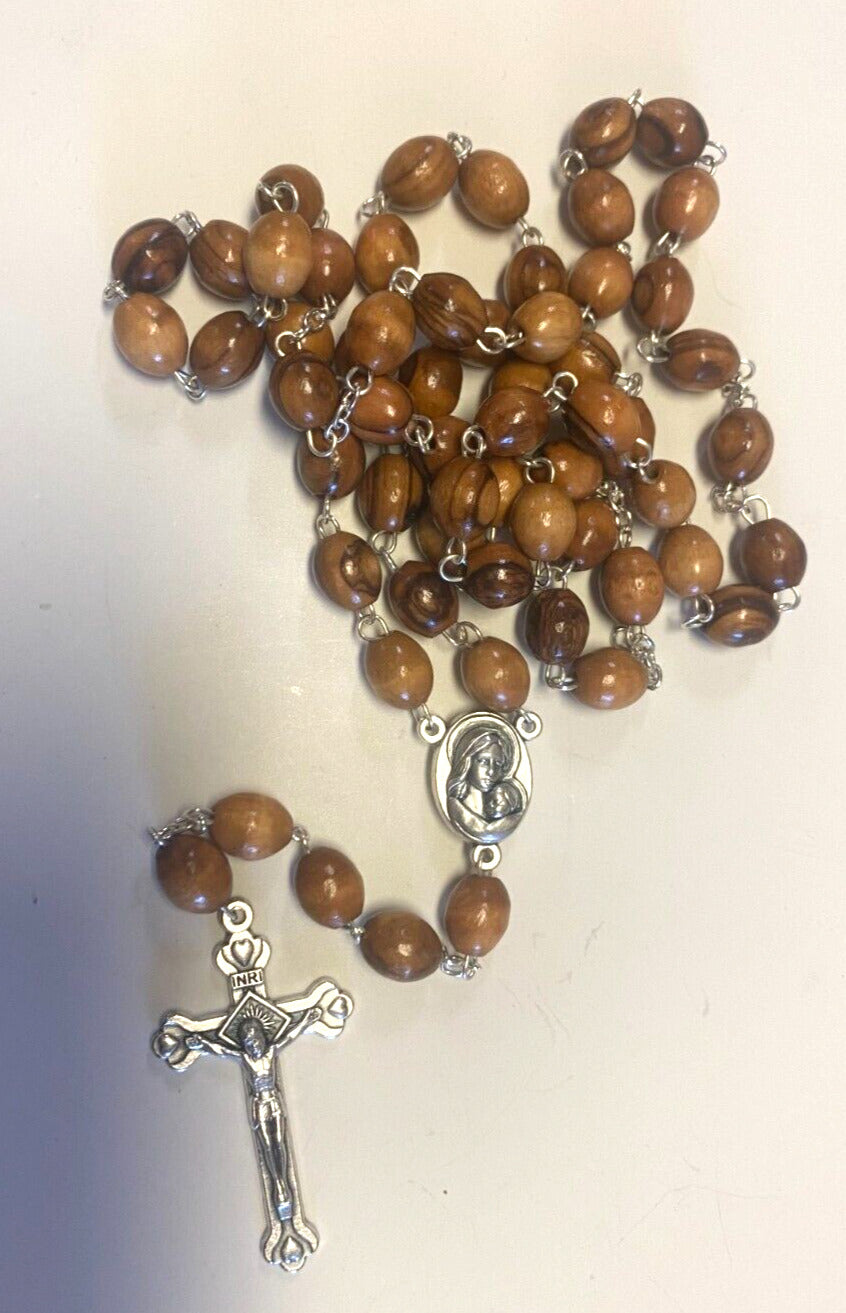 Olive Wood Large Bead Rosary,New from Jerusalem #3 - Bob and Penny Lord