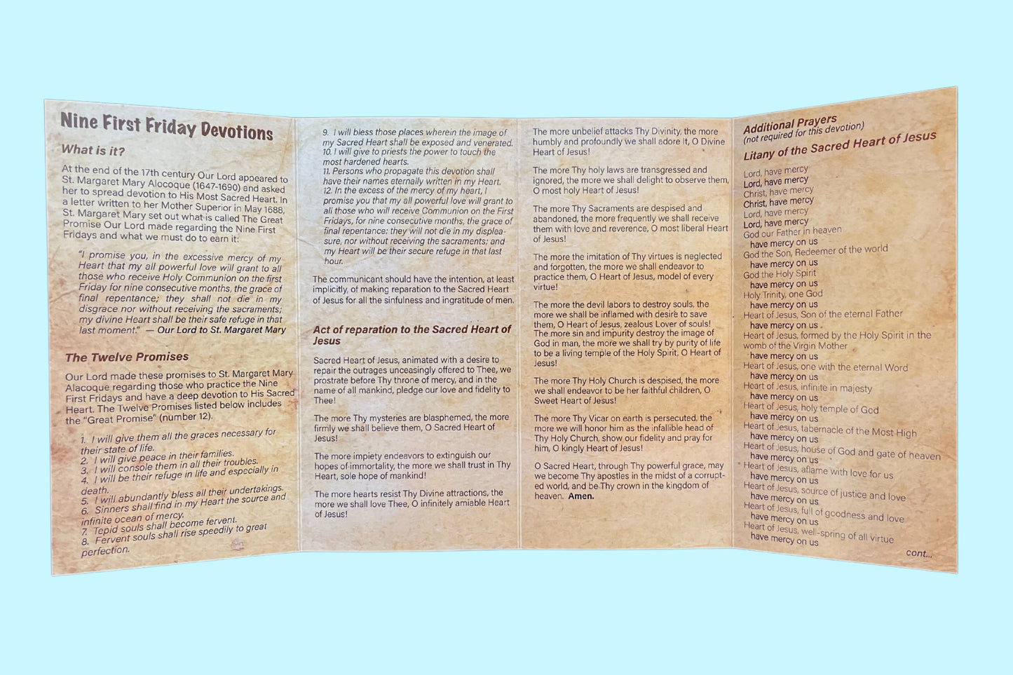 9 First Friday Devotions Folded Prayer Card