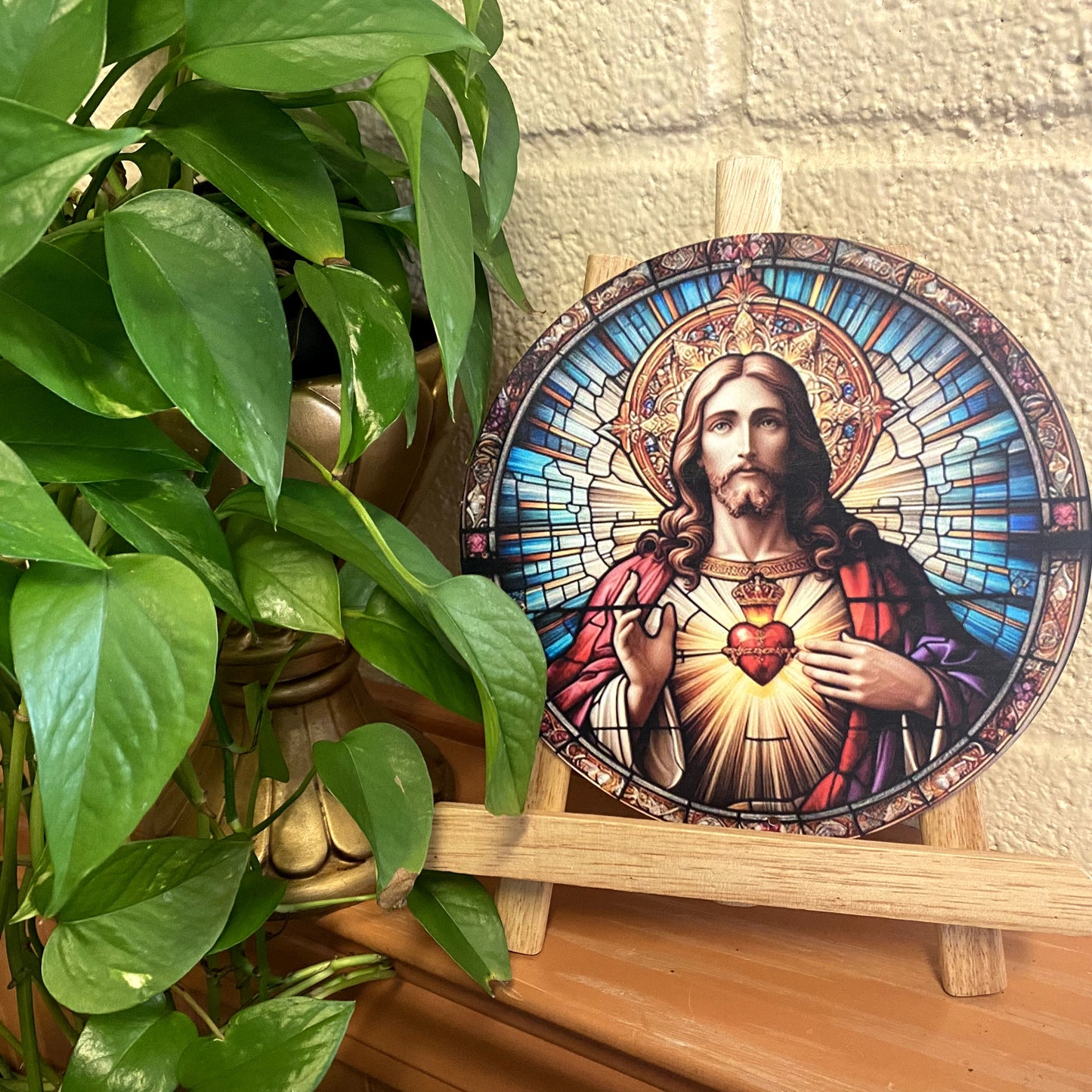 Sacred Heart of Jesus Aluminum 8" Round Image, New #ALM-012-R2