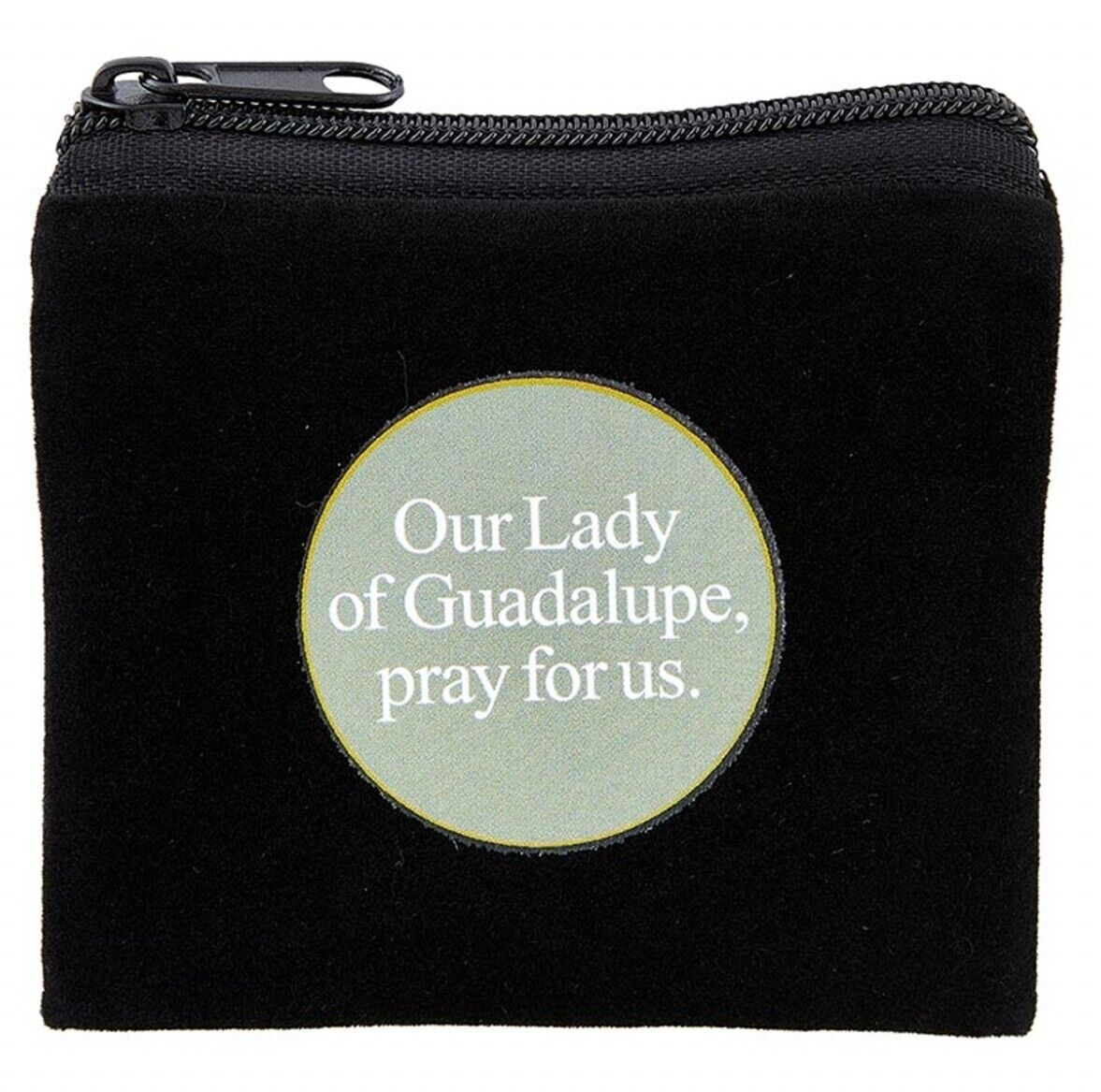 Our Lady of Guadalupe Small Black 3" Zip Rosary Pouch, New #MD-065 - Bob and Penny Lord