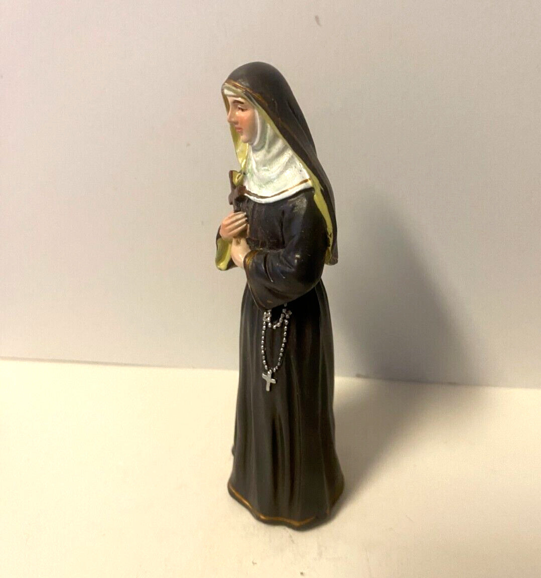 Saint Rita of Cascia 3.75" H Statue+ Prayer Card & Bio, New - Bob and Penny Lord