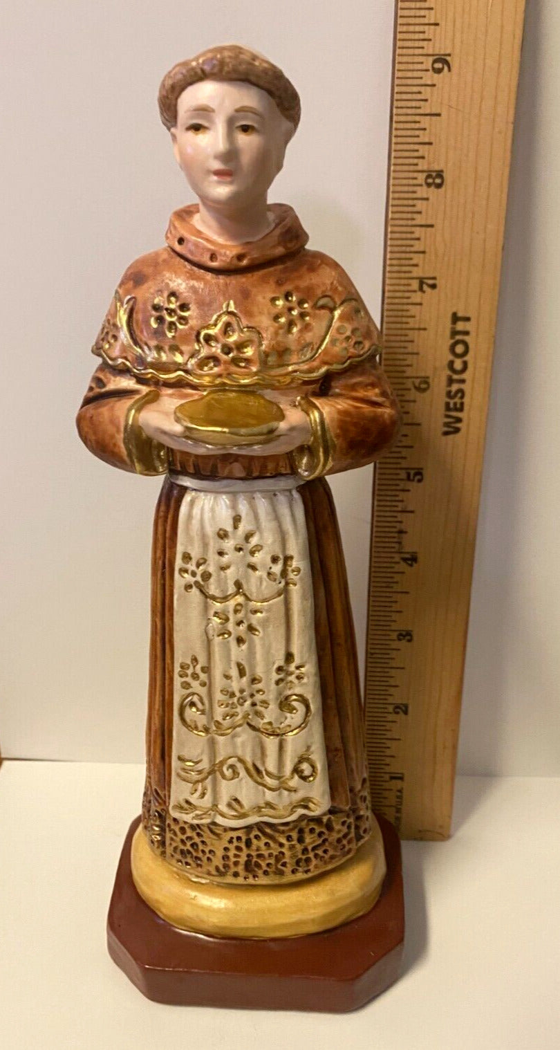 Saint Paschal Baylon 9" hand painted  Statue, New from Colombia #L028 - Bob and Penny Lord