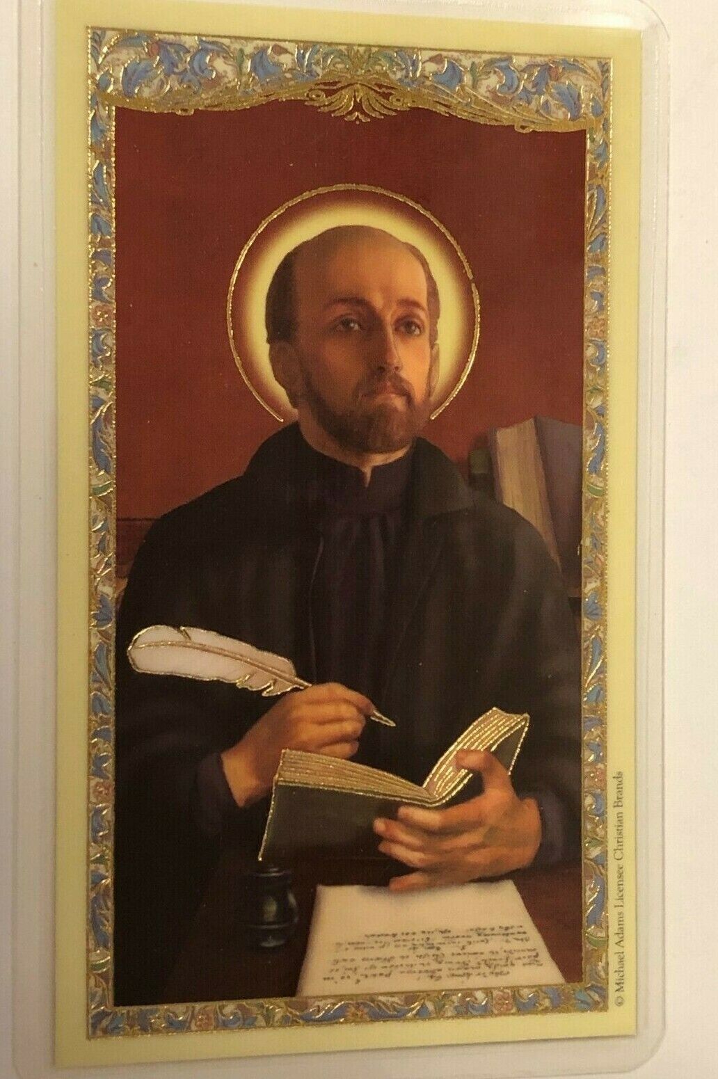 Saint Ignatius of Loyola Laminated Prayer Card, New (2)