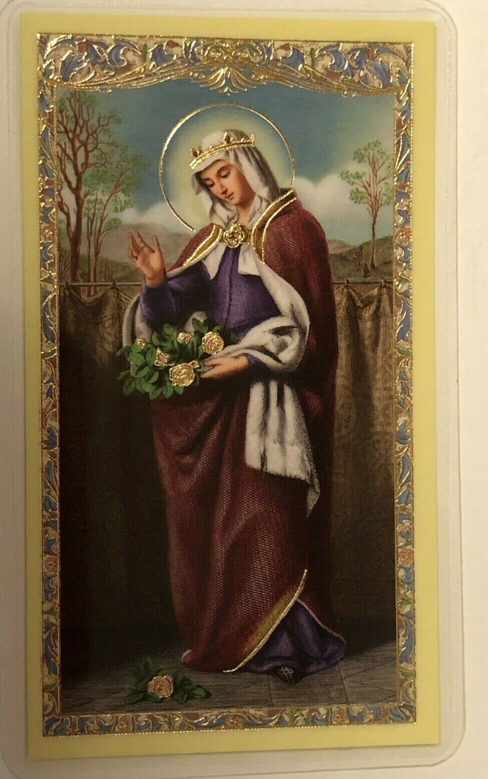 Saint  Elizabeth of Hungary,  Laminated Prayer Card, New