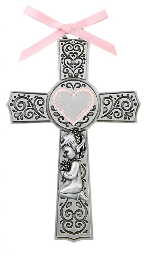 Girl's Pink Heart Crib Cross, New, #AB-161-2