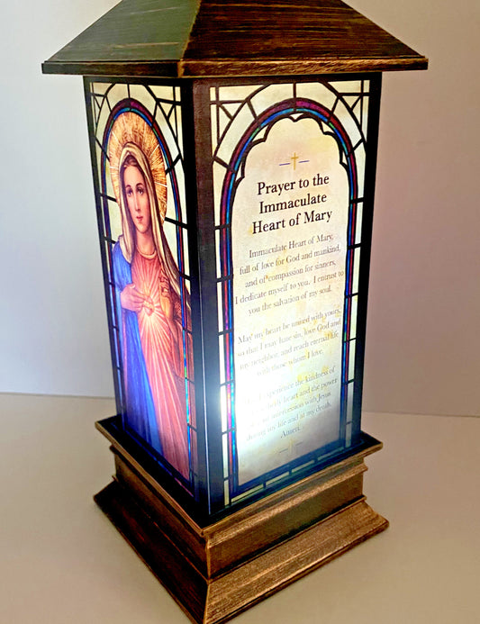 Immaculate Heart Of Mary  11" LED Lantern, New #RM-035