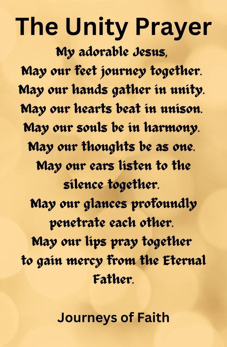 The Unity Prayer Card