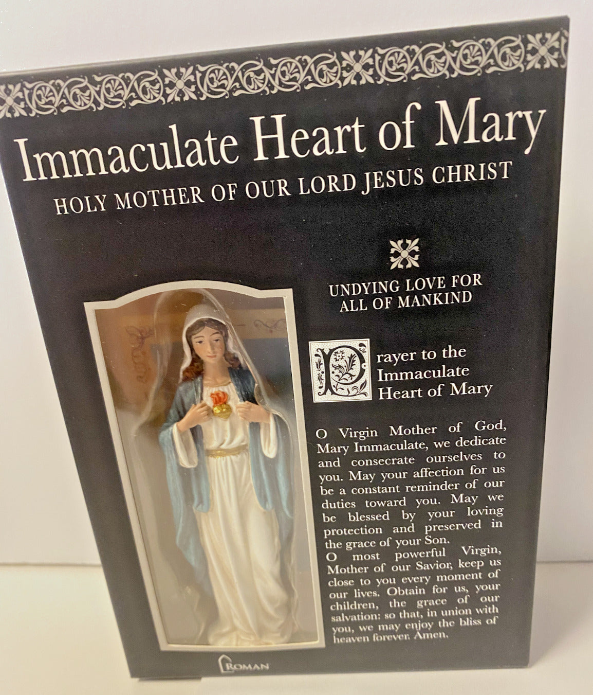 Immaculate Heart of Mary Small 4.25"  Statue,+ Prayer Card & Bio,  New #RM-