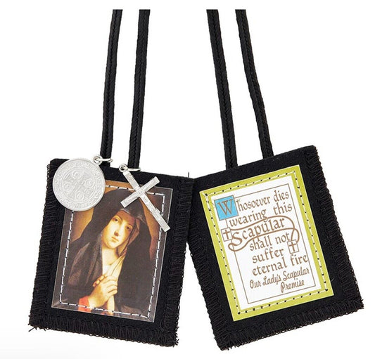 Seven Sorrow of Mary Brown Scapular with 2 charms, New #MD-043 - Bob and Penny Lord