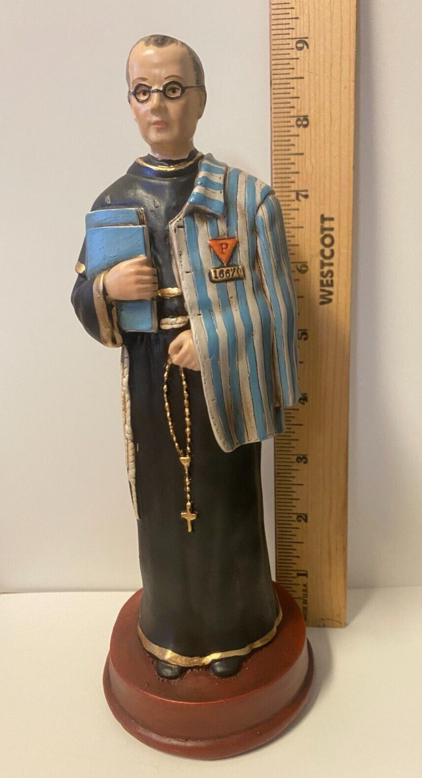 Saint Maximilian Kolbe 9" Statue, New from Colombia - Bob and Penny Lord