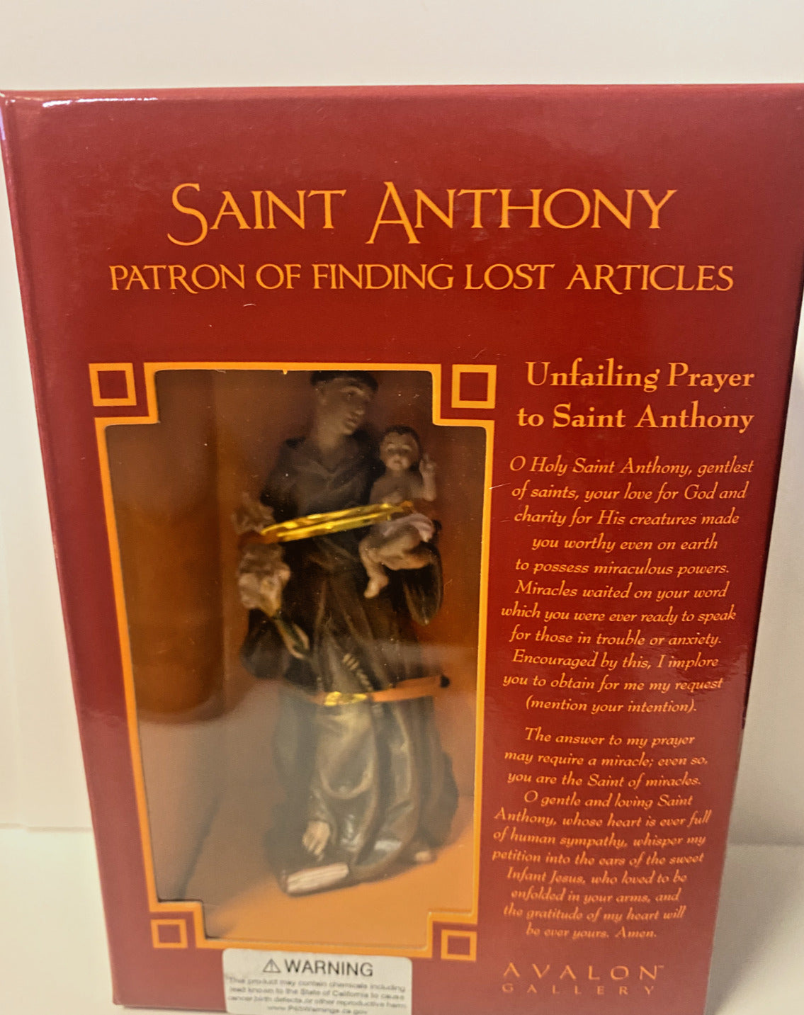 Saint Anthony of Padua  Small 4" Statue,  New #AB-100