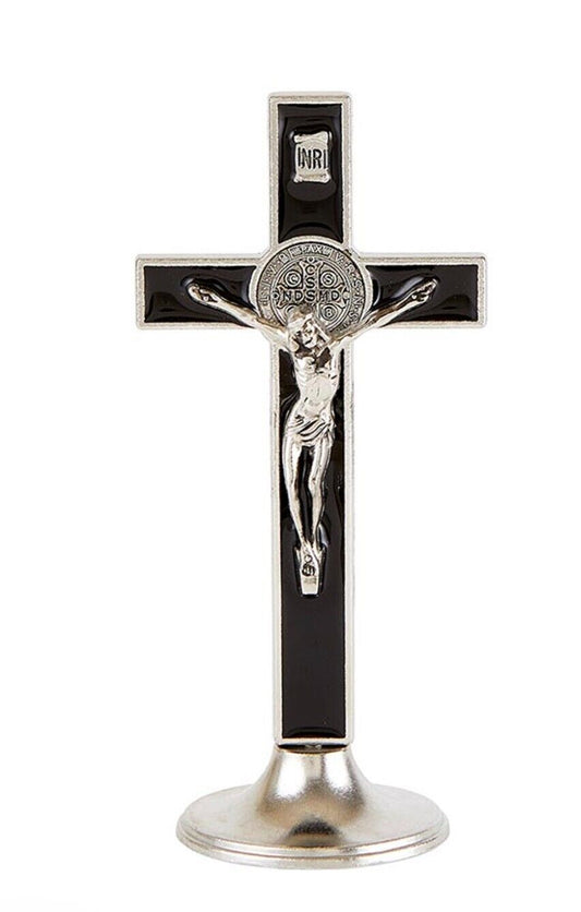 Saint Benedict 4.5" Standing Crucifix,  New #MD-070 - Bob and Penny Lord