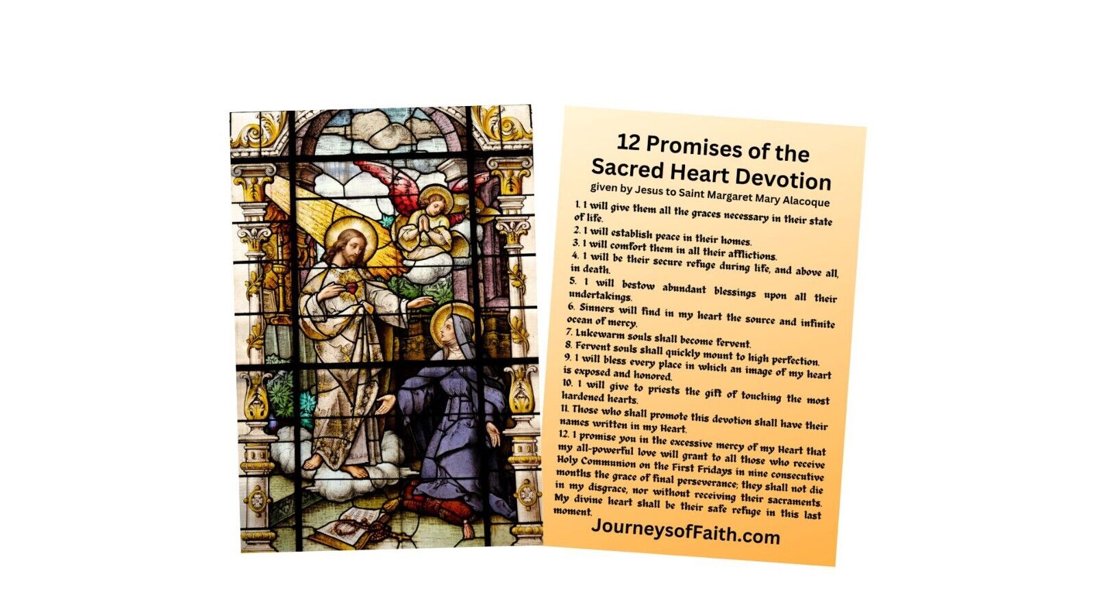 12 Promises of the Sacred Heart of Jesus - 10 Pack Laminated - Bob and Penny Lord