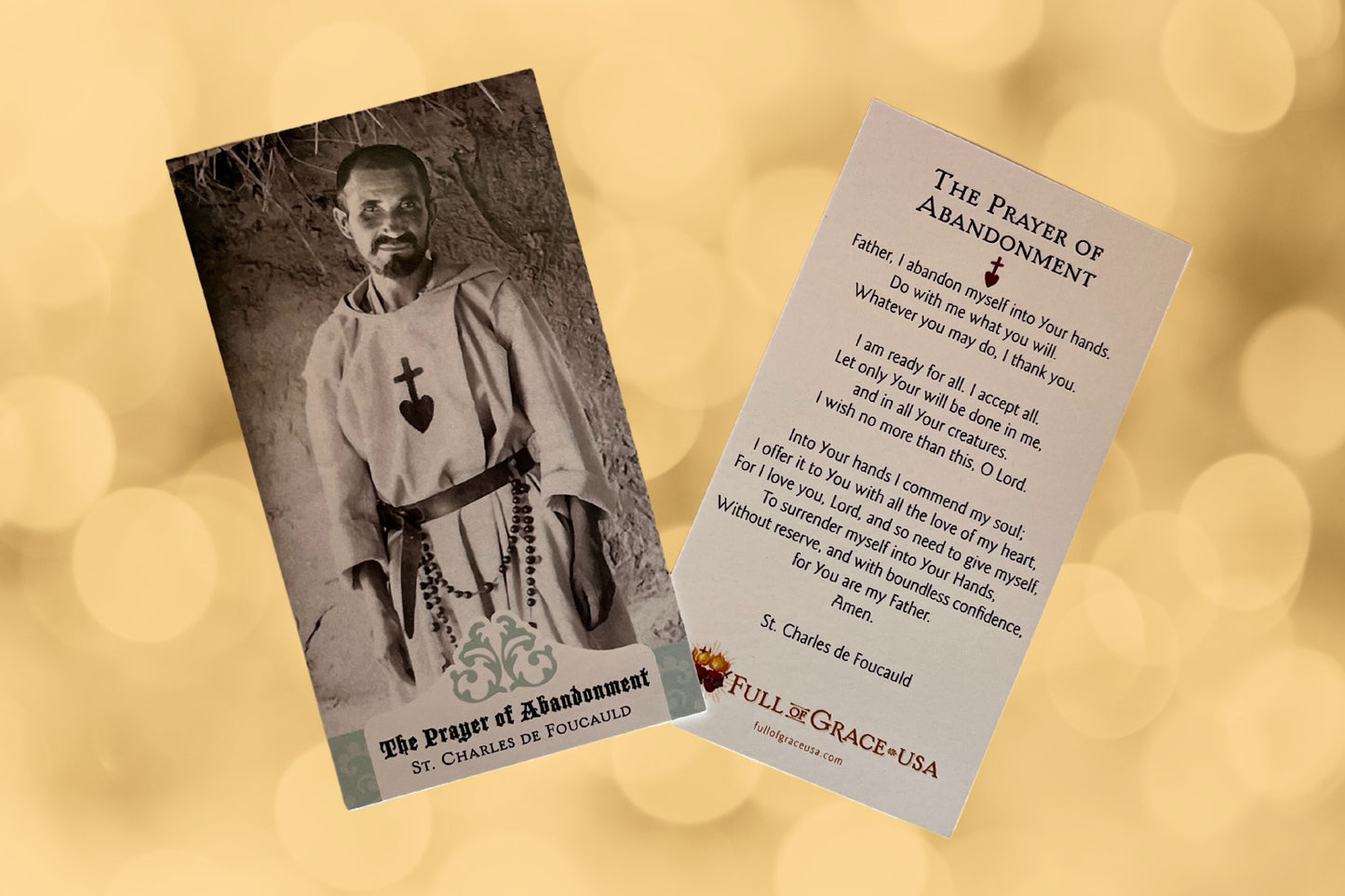 3 Pack Prayer of Abandonment Saint Charles Foucauld Prayer Card