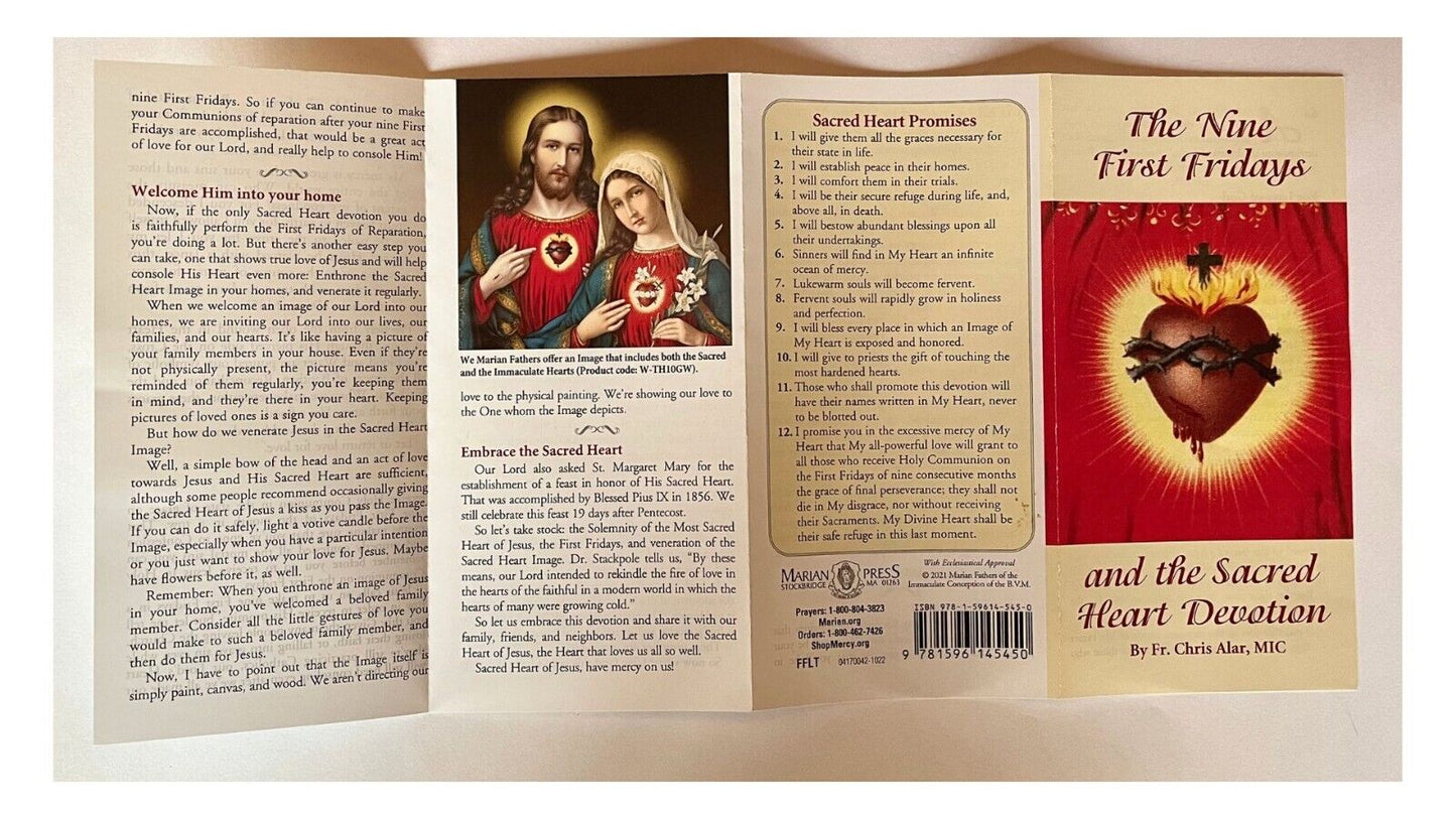 The Nine First Fridays and Sacred Heart Devotion 4 Panel Pamphlet 5 Pack - Bob and Penny Lord