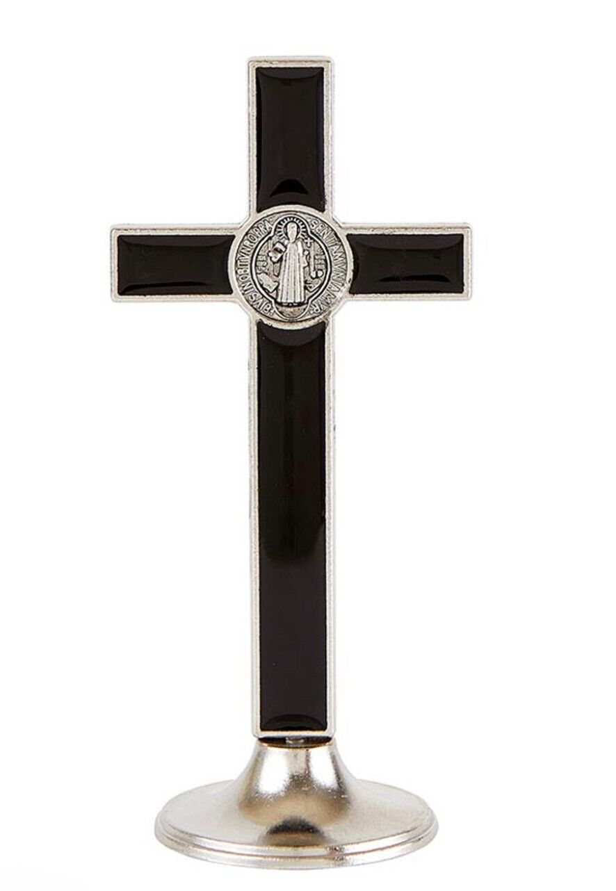 Saint Benedict 4.5" Standing Crucifix,  New #MD-070