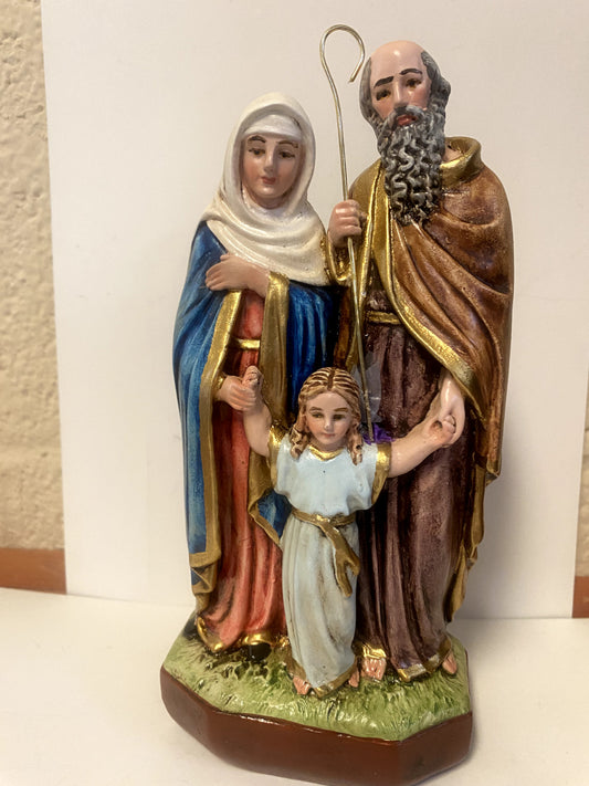 Sts. Anne & Joaquim Hand Painted 8" Statue, New From Colombia #L020 Free Shipping