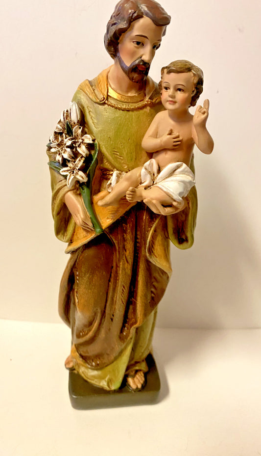 Saint Joseph with Child  8" Statue, New