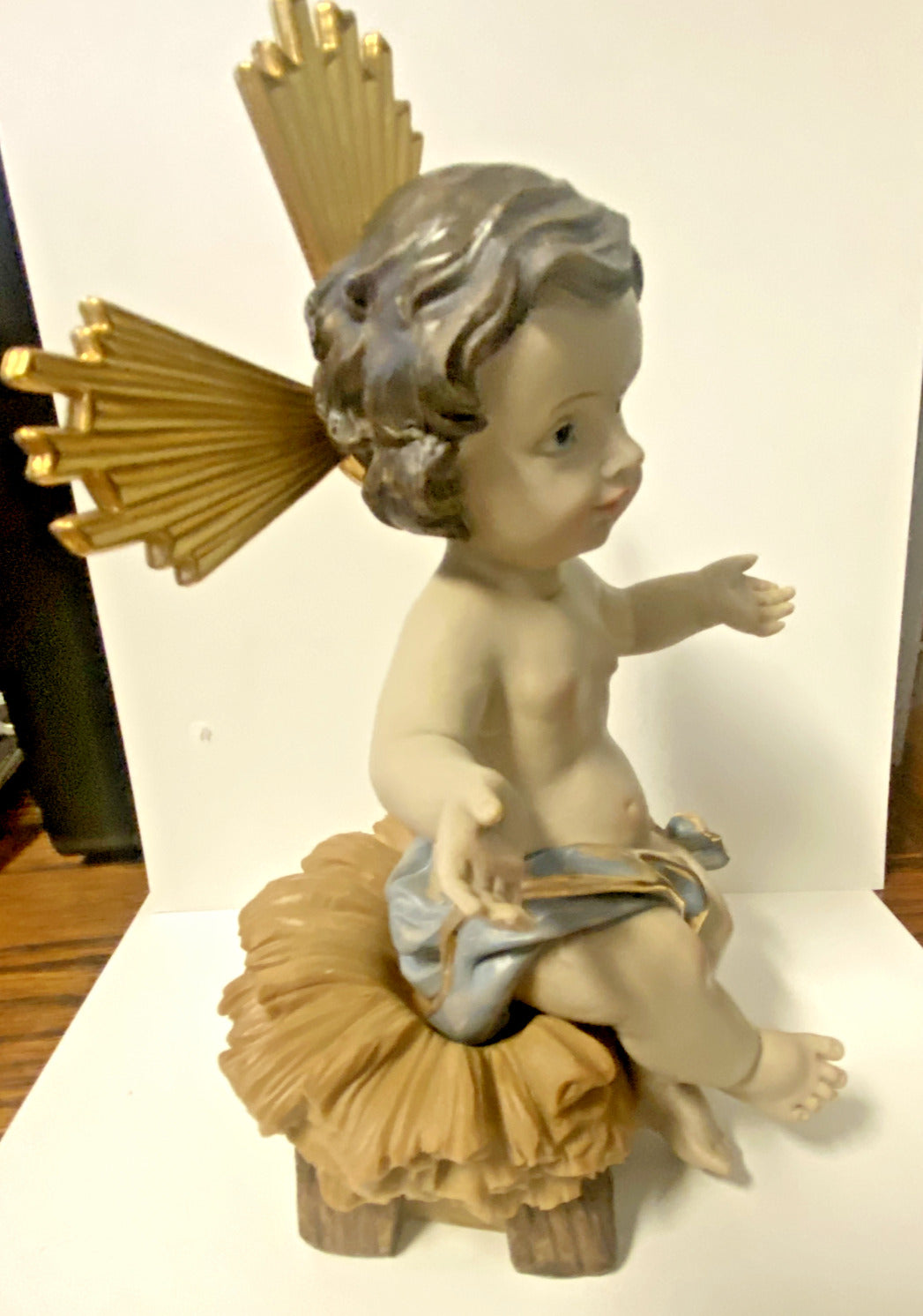 Sitting Infant Jesus in the manger 7"  Statue, New #AB-228 Free Shipping