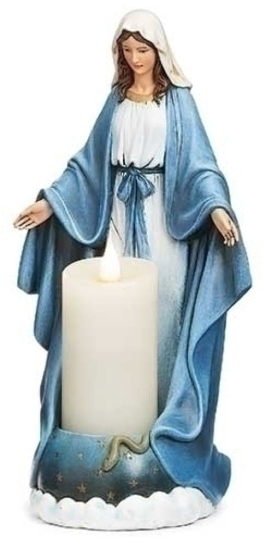 Our Lady of Grace 10" Candle Holder Statue, New #RM-031