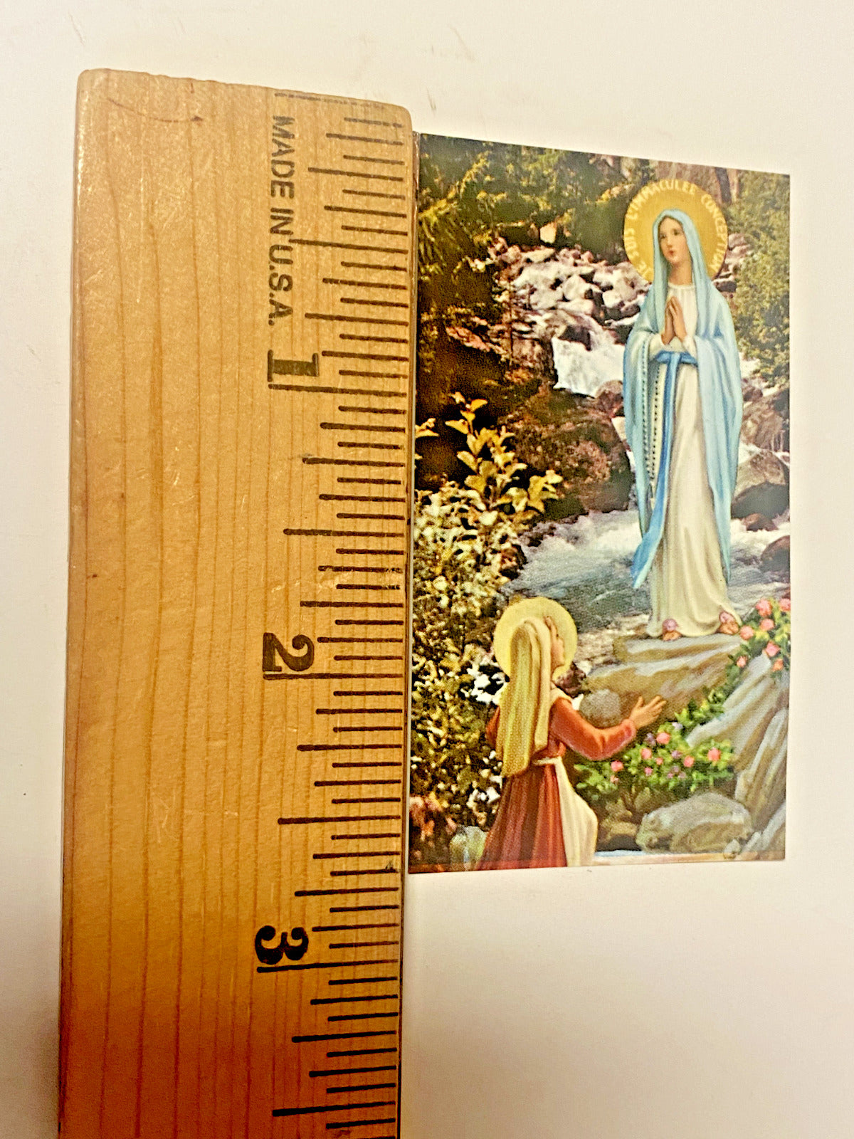 Our Lady of Lourdes & St Bernadette Small Image Card + 2  Medal, New  #GFTSHP - Bob and Penny Lord