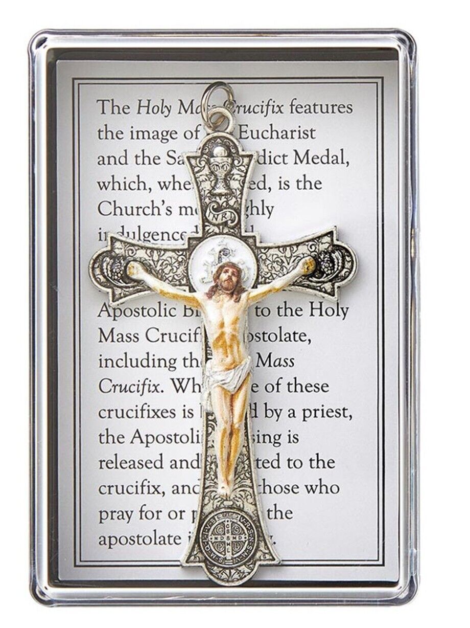 Holy Mass Silver toneCrucifix, New #AB-092 - Bob and Penny Lord