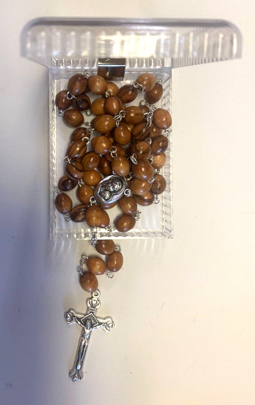 Olive Wood Large Bead Rosary,New from Jerusalem #3 - Bob and Penny Lord