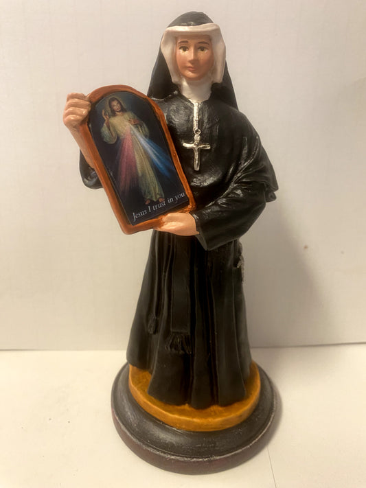 Saint Sister Faustina 7.5" Statue, New from Colombia Free Shipping