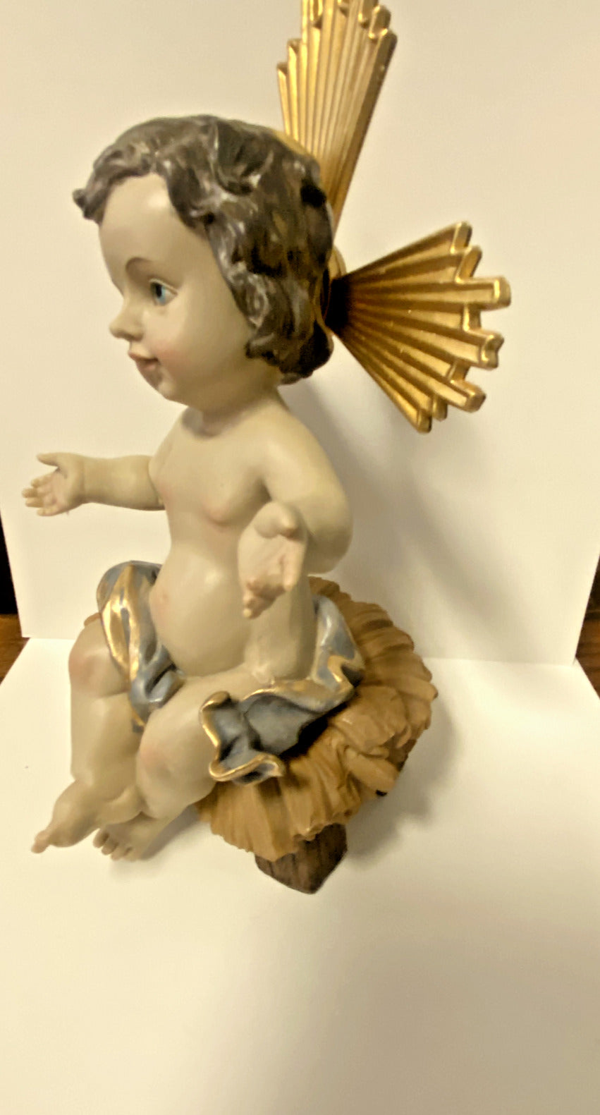 Sitting Infant Jesus in the manger 7"  Statue, New #AB-228 Free Shipping