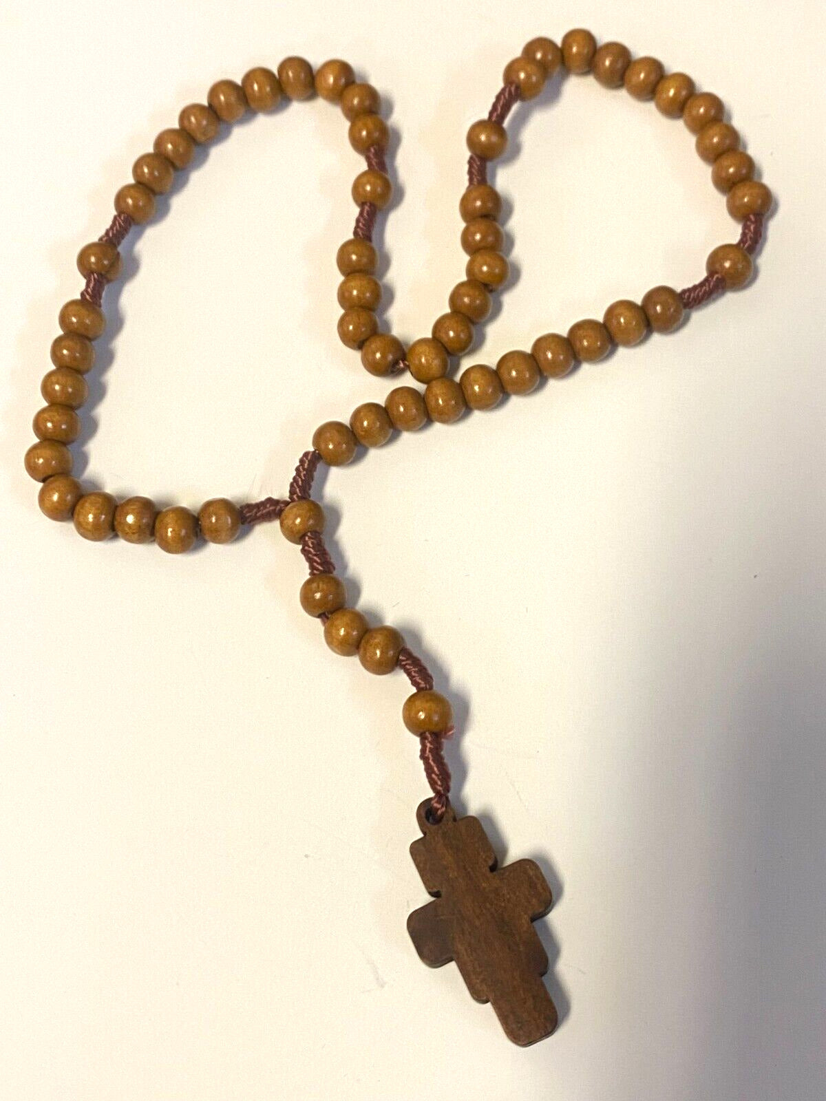 San Damiano Wood Bead Rosary, New - Bob and Penny Lord