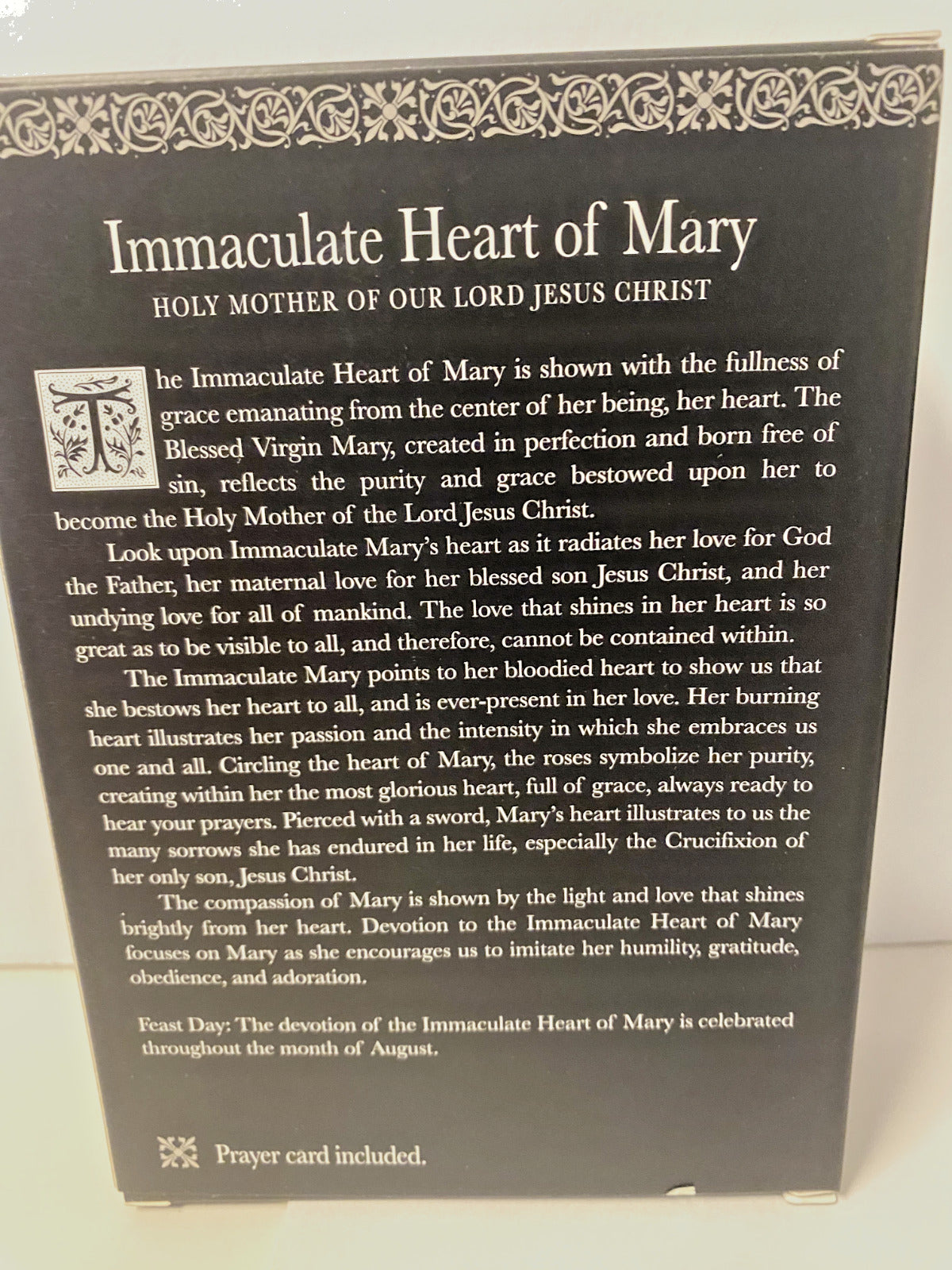 Immaculate Heart of Mary Small 4.25"  Statue,+ Prayer Card & Bio,  New #RM-