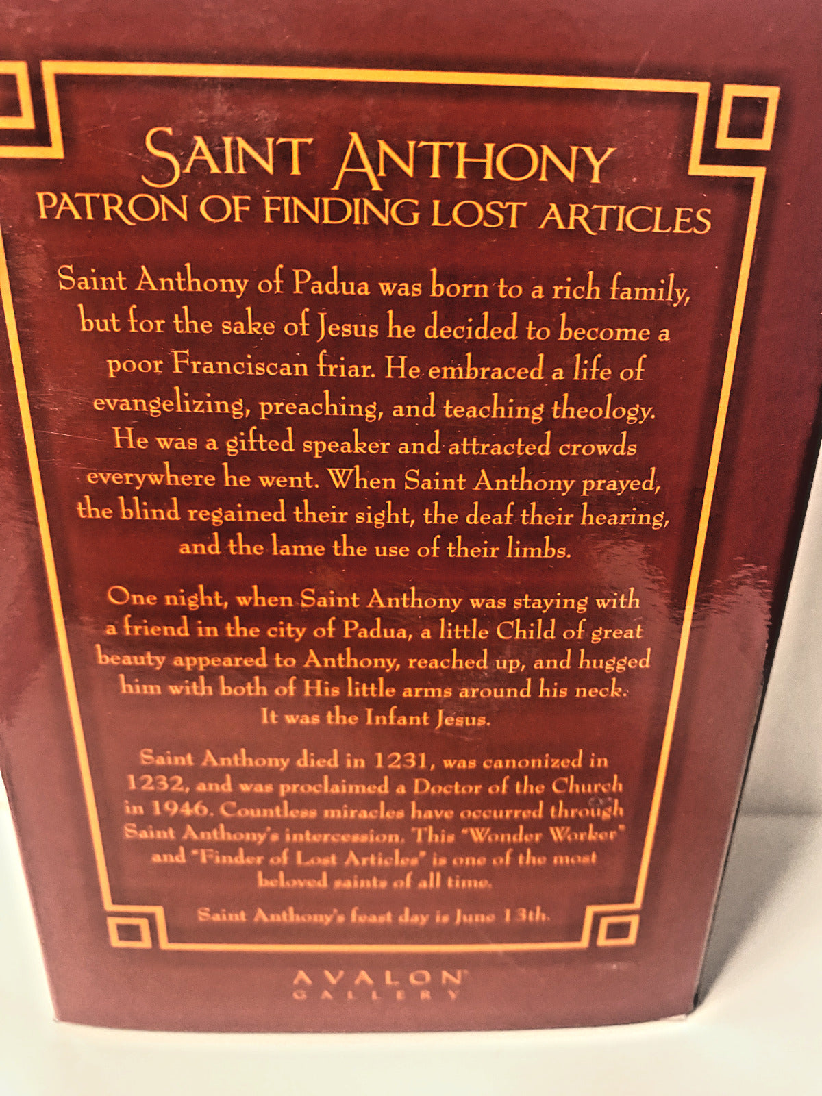 Saint Anthony of Padua  Small 4" Statue,  New #AB-100