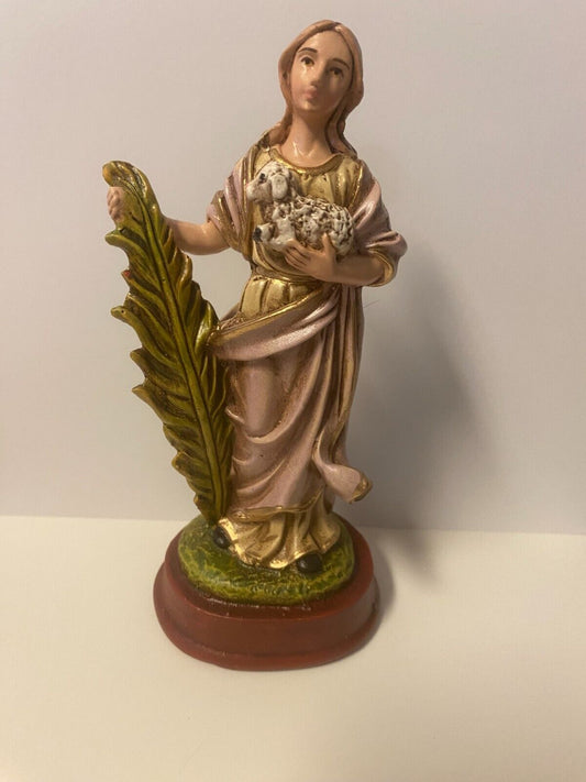 Saint Agnes 5.5" Statue, New From Colombia