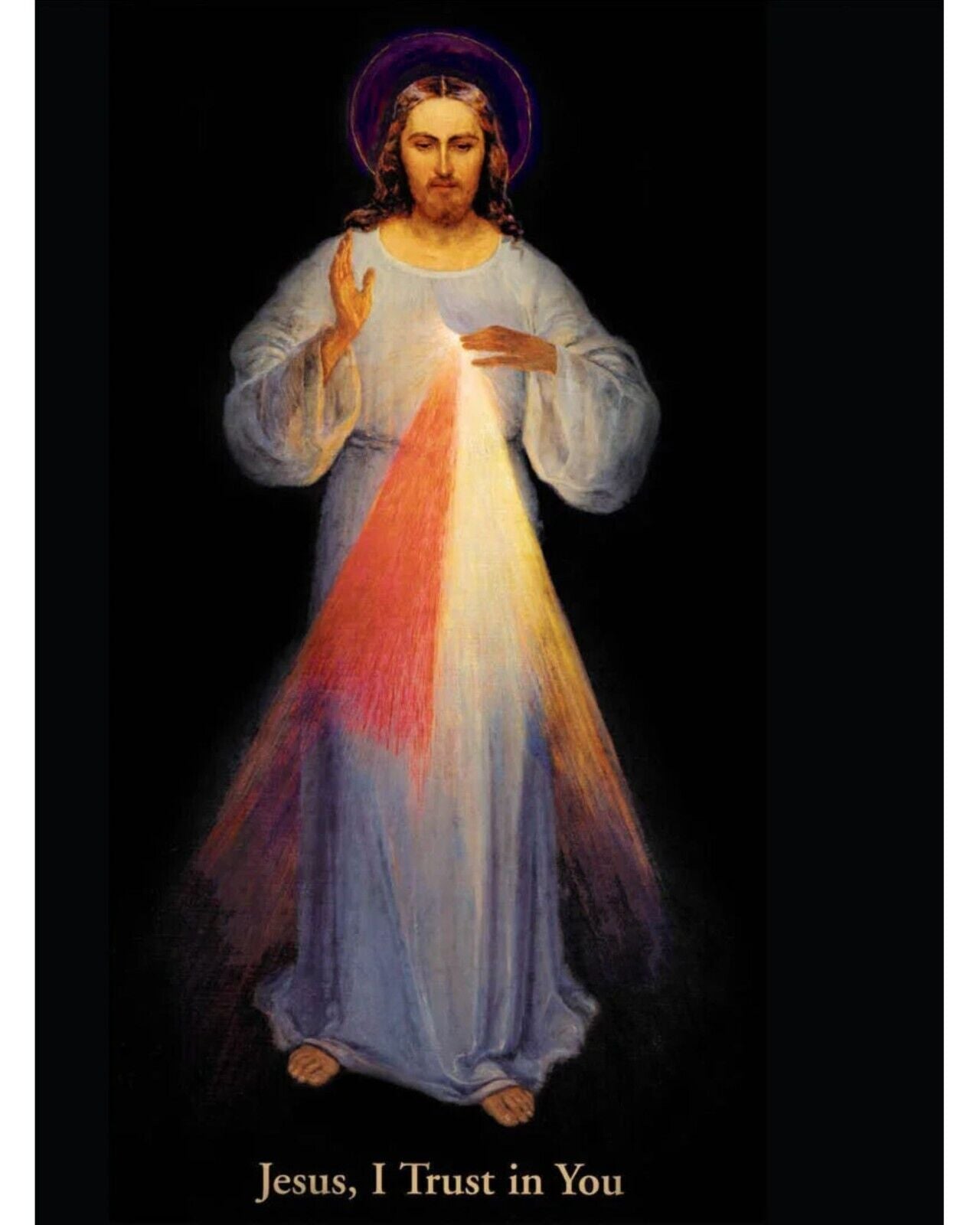 8" X 10" LINEN TEXTURED PRINT OF THE DIVINE MERCY (VILNIUS)