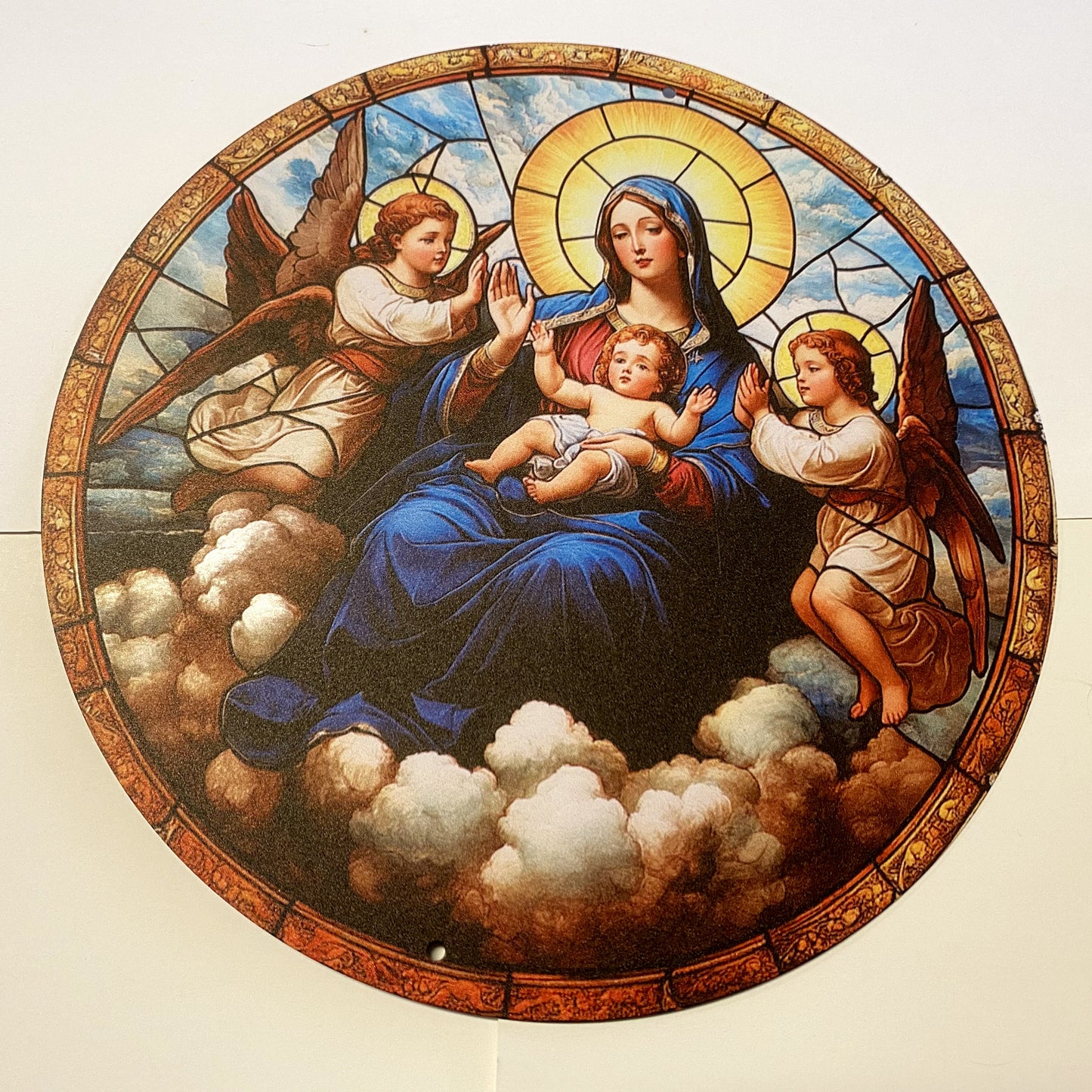 Bl Mother with Angels Image on Aluminum 8" Image, New #ALM-015-R2