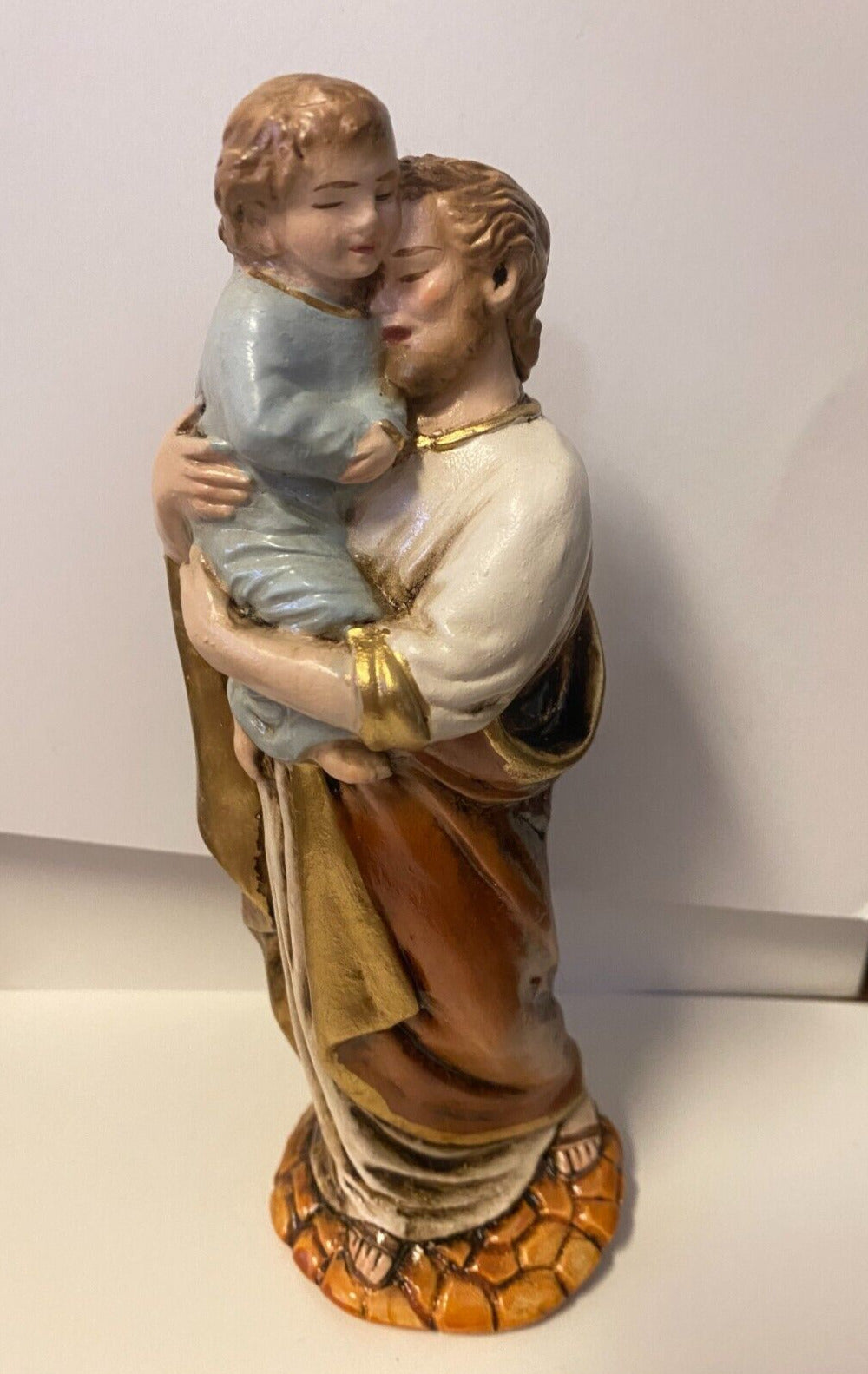 Saint Joseph with Child "A Father's Hug", 7.25" Statue, New from Colombia - Bob and Penny Lord