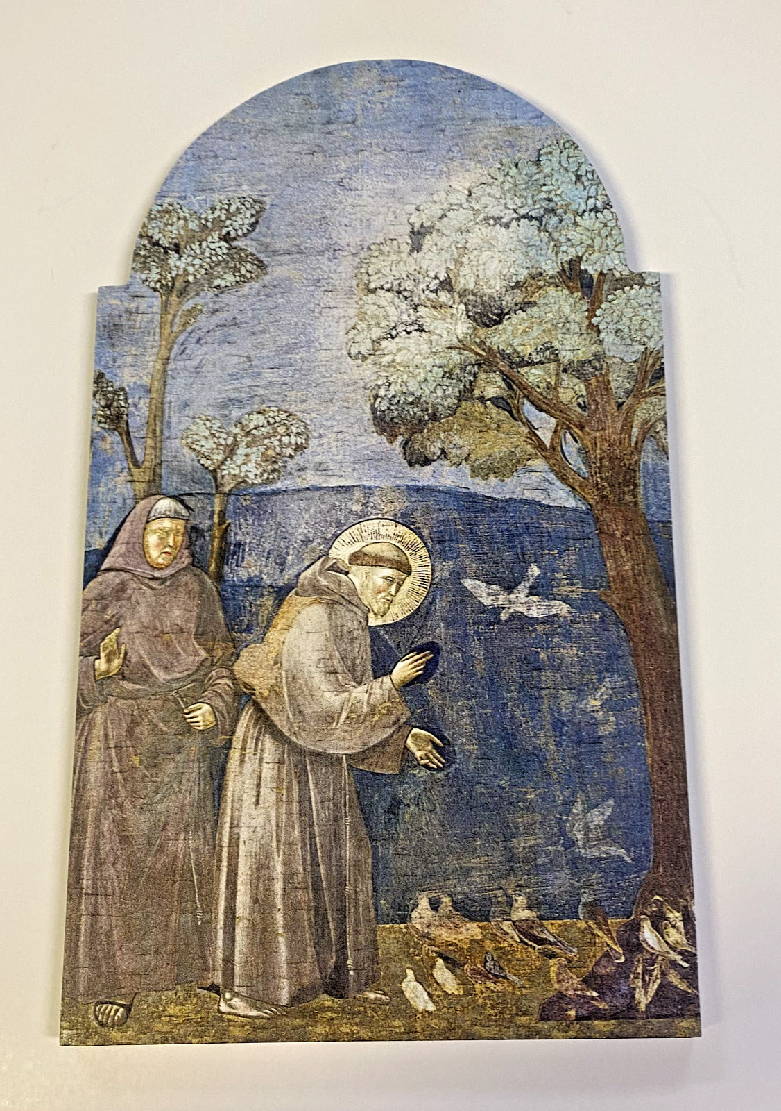 Saint Francis of Assisi 12" Wood Arch Plaque, New #AB-245 - Bob and Penny Lord