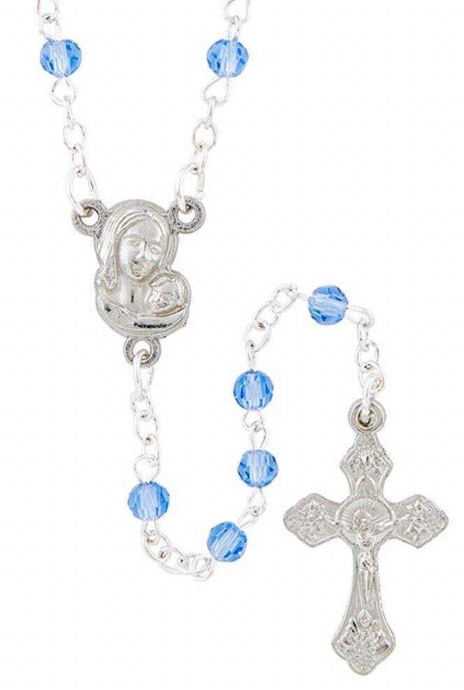 Blue Heart Case with Blue Glass Rosary, New # AB-049-2 - Bob and Penny Lord