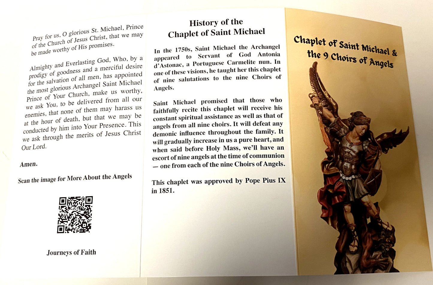 Chaplet of Saint Michael The Archangel &  9 Choirs of Angels , New  #PC-07