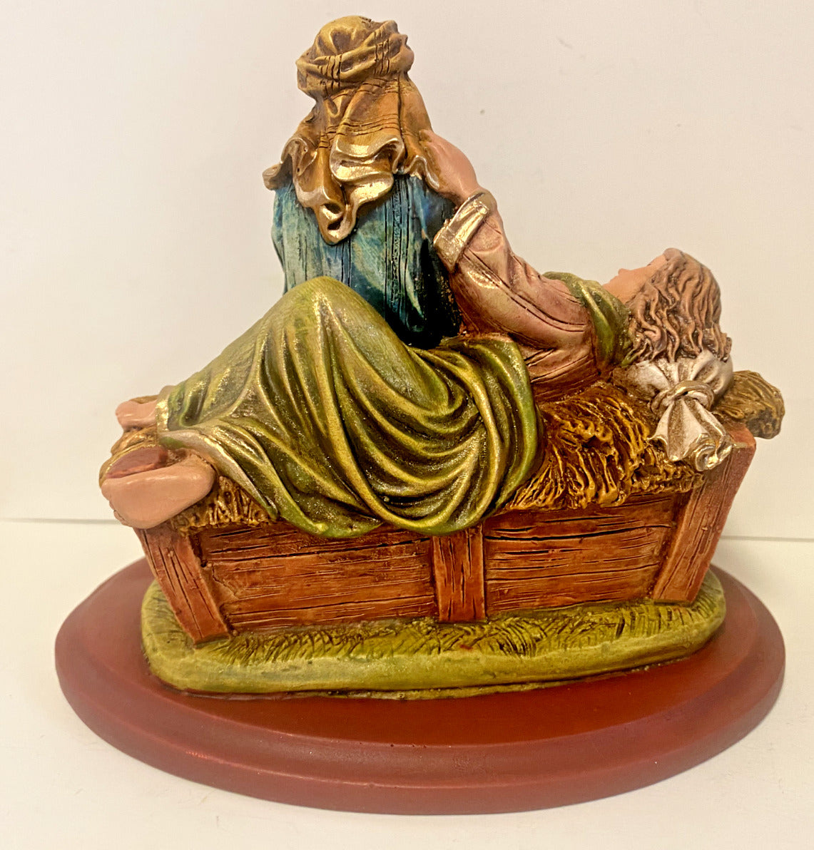 "Let Mum Rest" Holy Family  5.25"  Hand Painted Statue, New From Colombia #L021