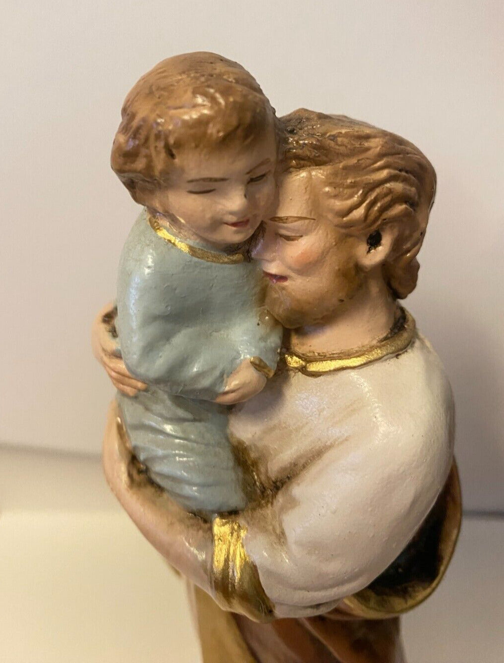 Saint Joseph with Child "A Father's Hug", 7.25" Statue, New from Colombia - Bob and Penny Lord