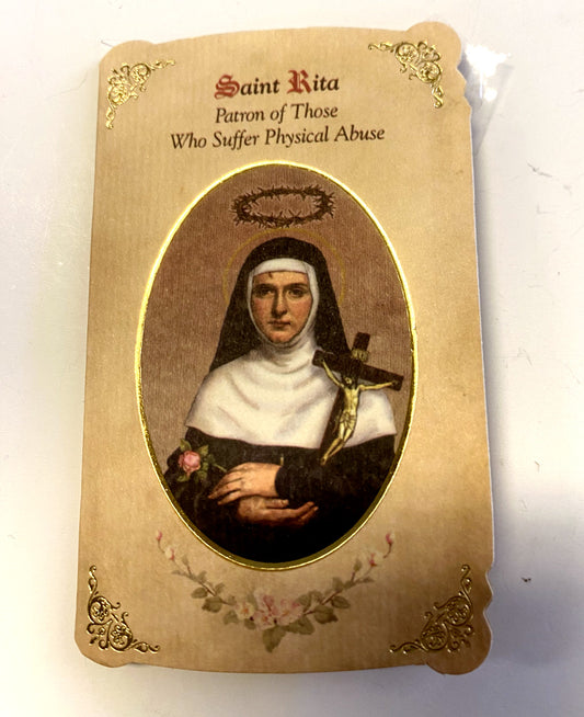 Saint Rita of Cascia Prayer Folder + Medal,  New from Italy - Bob and Penny Lord