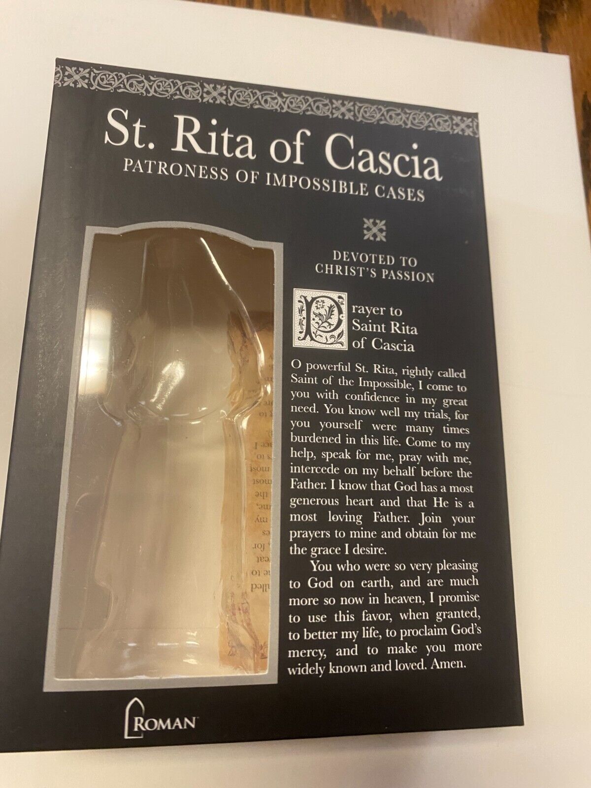 Saint Rita of Cascia 3.75" H Statue+ Prayer Card & Bio, New - Bob and Penny Lord