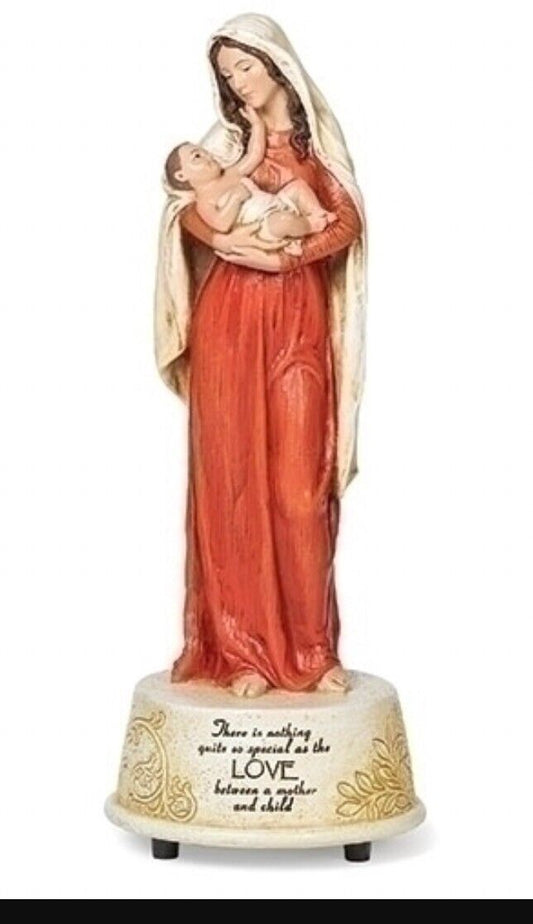 Bl Mother & Child /Titled "Child's Touch" 8.75" Musical Figurine, New #RM-029