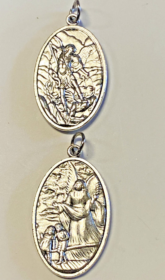 Saint Michael the Archangel & Guardian Angel 2 Sided Medal,  New MD-061 - Bob and Penny Lord