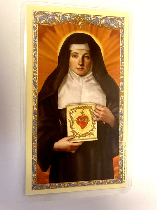 Saint Margaret Mary Alacoque(The Promises of Our Lord) Laminated Prayer Card,New