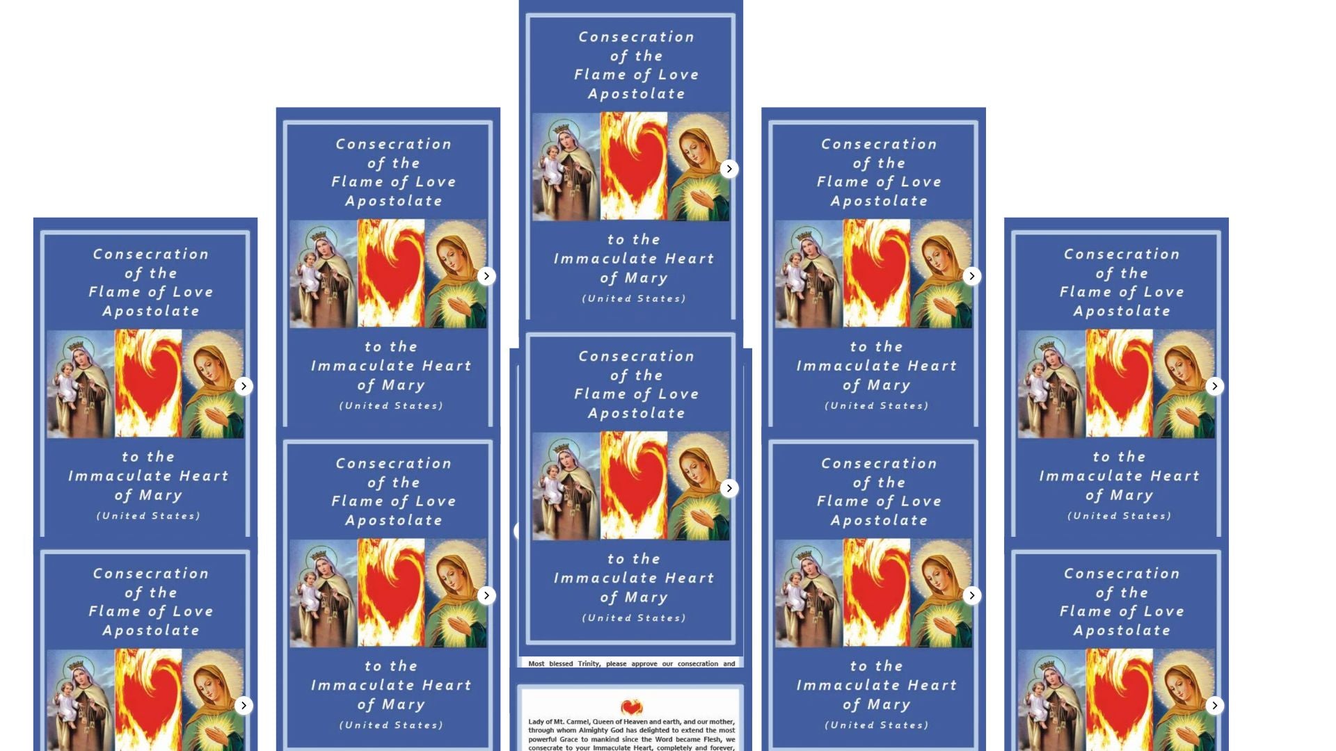 LARGE FLAME OF LOVE CONSECRATION PRAYER CARD - Bob and Penny Lord