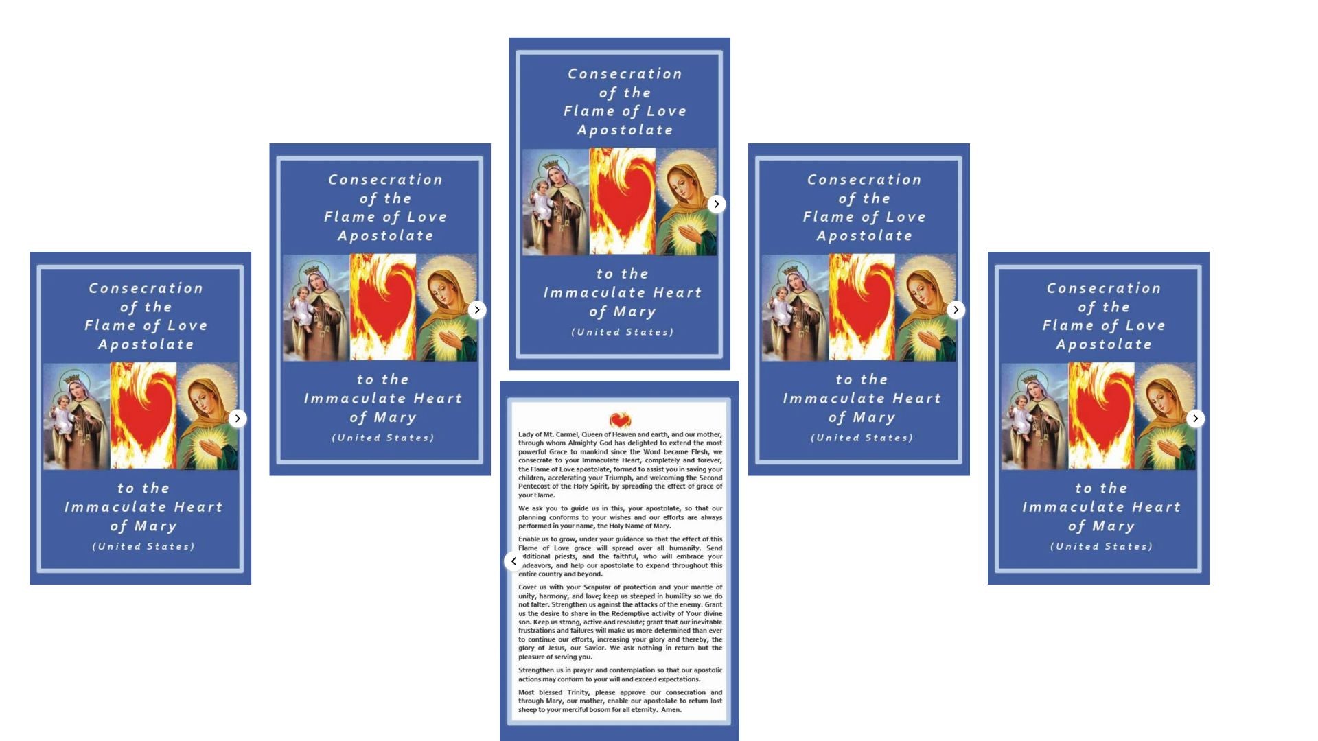 LARGE FLAME OF LOVE CONSECRATION PRAYER CARD - Bob and Penny Lord