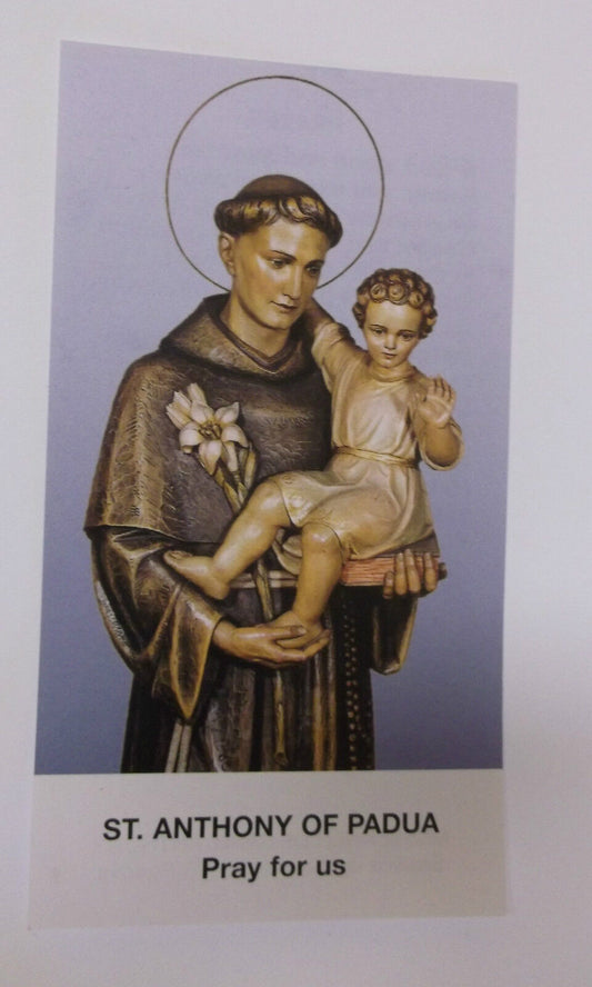 Saint Anthony of Padua Prayer Card, From Italy - Bob and Penny Lord